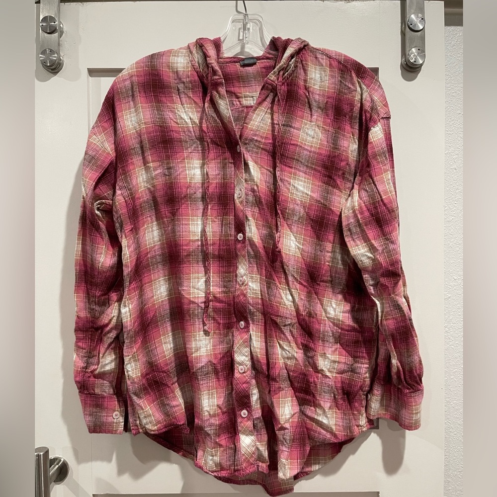 lightweight flannel with hood